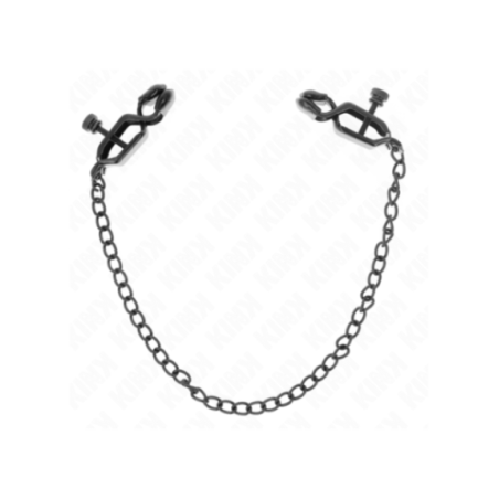 KINK - MORSETTI PER CAPEZZOLI A CATENA PIATTA NERA 30 CM