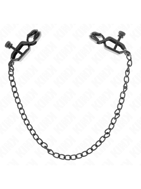 KINK - MORSETTI PER CAPEZZOLI A CATENA PIATTA NERA 30 CM