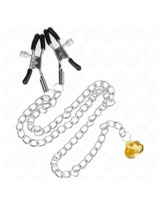 KINK - PINZE PER CAPEZZOLI A CATENA CON PENDENTE IN CORNO 30 CM