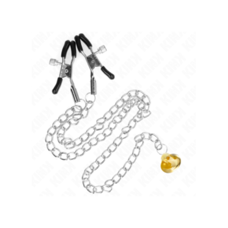 KINK - PINZE PER CAPEZZOLI A CATENA CON PENDENTE IN CORNO 30 CM