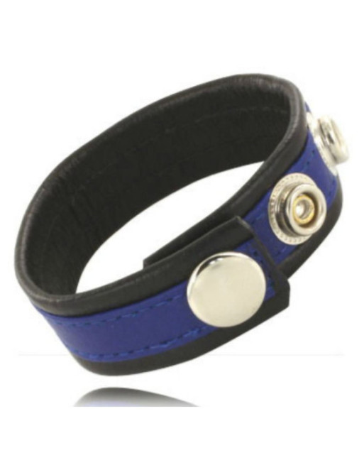 LEATHER BODY - CINTURINO IN PELLE REGOLABILE PER PENE BLU-NERO
