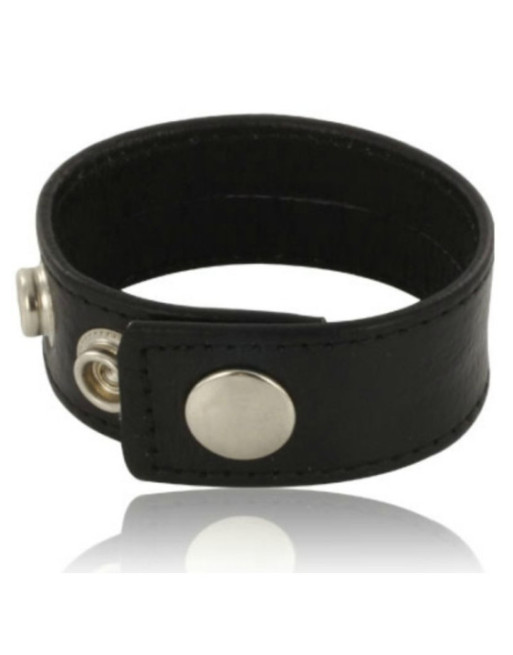 LEATHER BODY - CINTURINO PER PENE IN PELLE NERA REGOLABILE