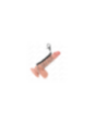 KINK - 7 ANELLI PER PENE IN METALLO DA 3,8 CM A 5 CM COLLEGATI CON PELLE E CATENA IN METALLO 100 CM