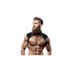 FETISH SUBMISSIVE ATTITUDE - IMBRACATURA PER IL COLLO IN ECOPELLE REGOLABILE DA UOMO BRIGADE