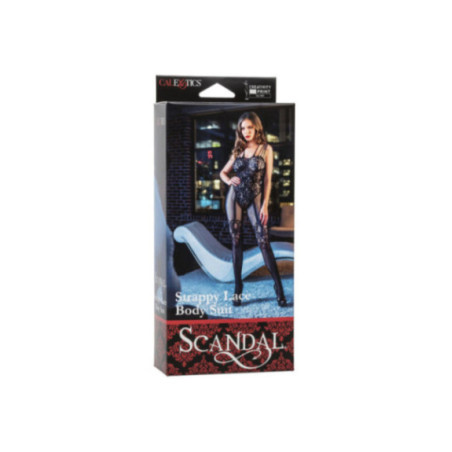 CALEXOTICS - SCANDAL BODY IN PIZZO NERO CON SPALLINE TAGLIA UNICA
