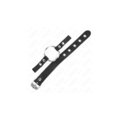 KINK - ANELLO PER PENE IN PELLE CON CHIUSURA A FIBBIA 22 X 2 CM CON ANELLO IN METALLO 4 CM