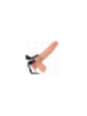 KINK - DOPPIO ANELLO PER PENE IN METALLO DA 3,8 CM A 5 CM CON CINTURA IN PELLE 112 CM