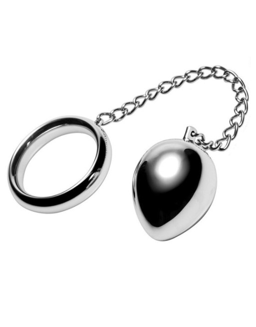 METAL HARD - ANELLO COCK 50MM + CATENA CON SFERA IN METALLO