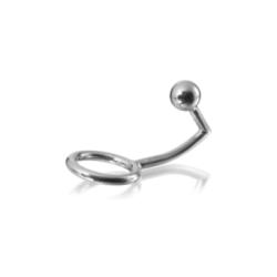 METAL HARD - ANELLO COCK RING CON GANCIO INTRUSO ANALE 40MM