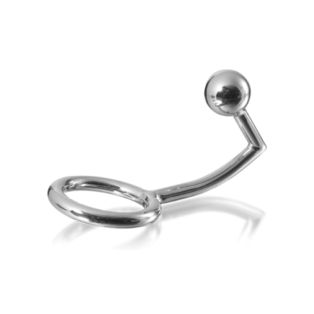 METAL HARD - ANELLO COCK RING CON GANCIO INTRUSO ANALE 40MM