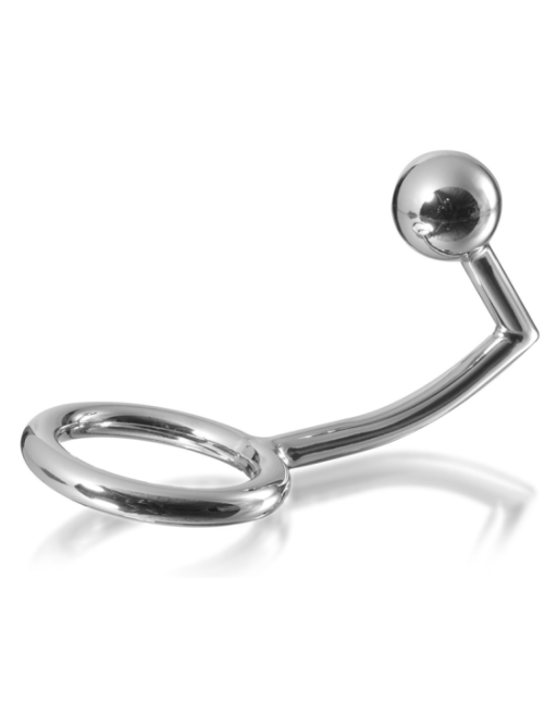 METAL HARD - ANELLO COCK RING CON GANCIO INTRUDER ANALE 45MM