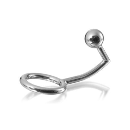 METAL HARD - ANELLO COCK RING CON GANCIO INTRUDER ANALE 45MM