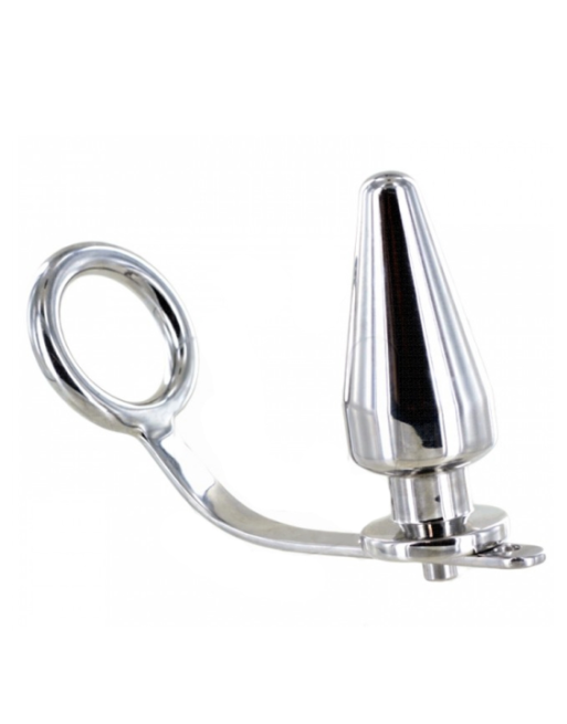 METAL HARD - ANELLO IN ACCIAIO DURO CON TAPPO ANALE 45 X 50 MM