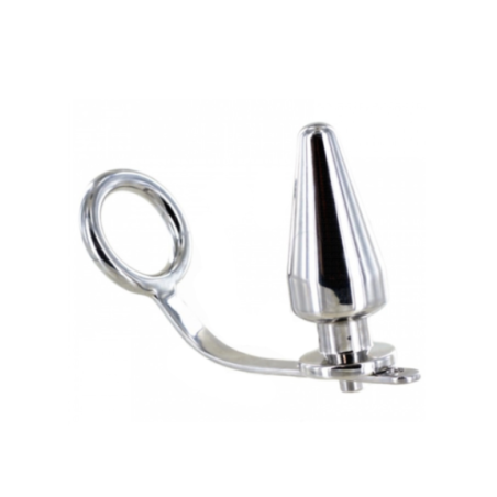 METAL HARD - ANELLO IN ACCIAIO DURO CON TAPPO ANALE 45 X 50 MM