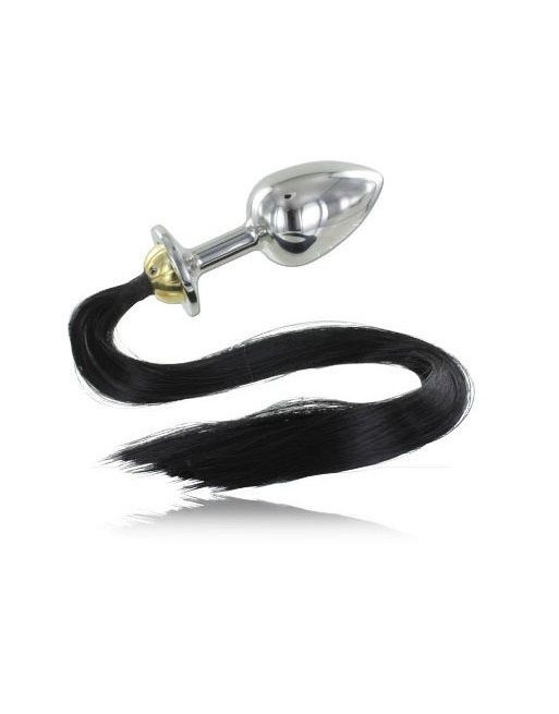 METAL HARD - PLUG ANALE IN ACCIAIO METALLIZZATO CON CODA 8,89 CM