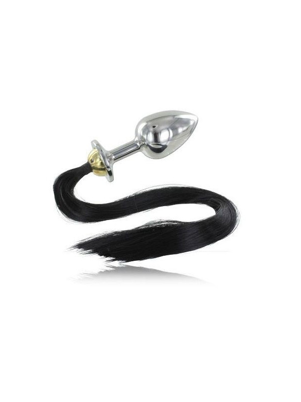 METAL HARD - PLUG ANALE IN ACCIAIO METALLIZZATO CON CODA 8,89 CM