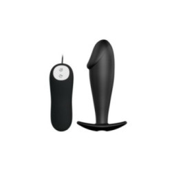 PRETTY LOVE - PLUG ANALE IN SILICONE FORMA DEL PENE E 12 MODALIT DI VIBRAZIONE NERO