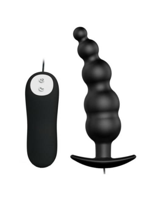 PRETTY LOVE - PLUG ANALE IN SILICONE EXTRA STIMOLAZIONE E 12 MODALIT DI VIBRAZIONE NERO