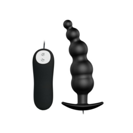 PRETTY LOVE - PLUG ANALE IN SILICONE EXTRA STIMOLAZIONE E 12 MODALIT DI VIBRAZIONE NERO