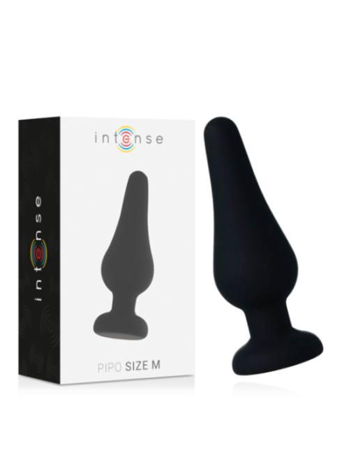 INTENSE - PLUG ANALE PIPO M SILICONE NERO 11 CM