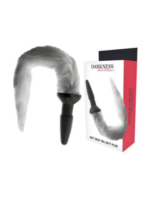 DARKNESS - PLUG ANALE IN SILICONE CON CODA GRIGIA