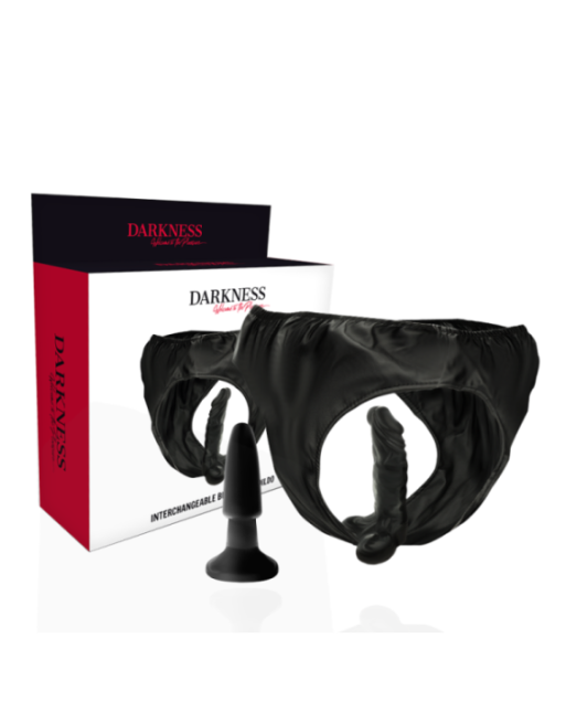 DARKNESS - SLIP CON TAPPO E DILDO INTERCAMBIABILE