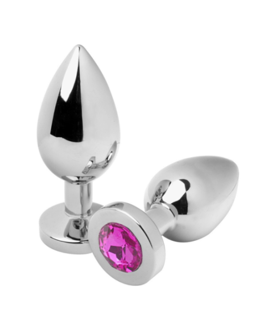 Metal Hard Diamond Anal Plug Rosa Medio – Acciaio 7,62 cm