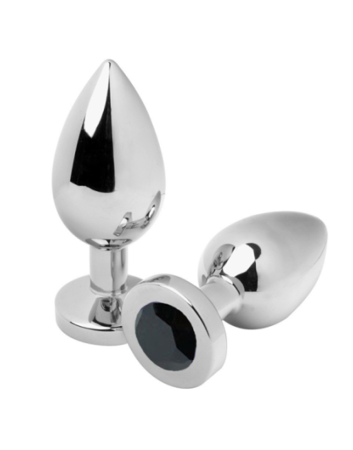 Metal Hard Diamond Anal Plug Nero Small – Acciaio 5,71 cm