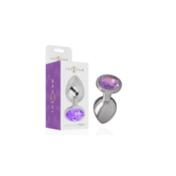 INTENSE - PLUG ANALE IN METALLO ALLUMINIO CON CRISTALLO VIOLA MISURA S