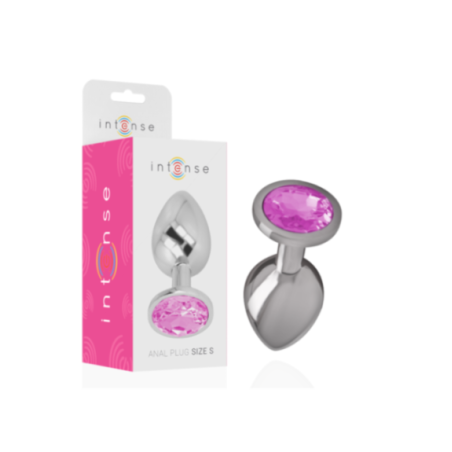INTENSE - PLUG ANALE IN METALLO ALLUMINIO CON CRISTALLO ROSA TAGLIA S