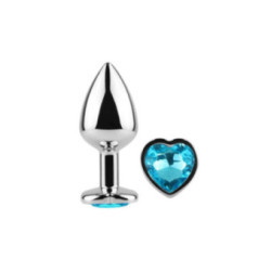 SECRETPLAY - TAPPO IN METALLO CUORE BLU TAGLIA PICCOLO 7 CM
