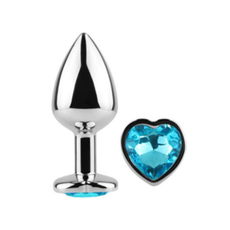 SECRETPLAY - TAPPO IN METALLO CUORE BLU TAGLIA PICCOLO 7 CM