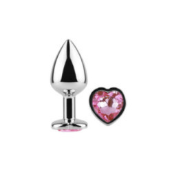 SECRETPLAY - TAPPO IN METALLO FUCSIA CUORE TAGLIA PICCOLA 7 CM