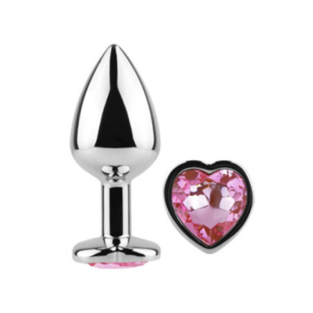 SECRETPLAY - TAPPO IN METALLO FUCSIA CUORE TAGLIA PICCOLA 7 CM