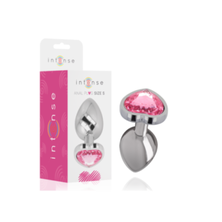 INTENSE - PLUG ANALE IN METALLO ALLUMINIO CUORE ROSA TAGLIA S