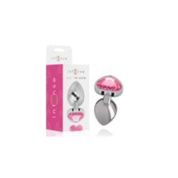 INTENSE - PLUG ANALE IN METALLO ALLUMINIO CUORE ROSA TAGLIA M