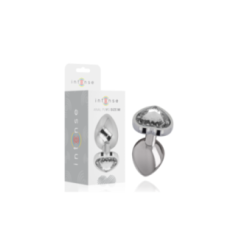 INTENSE - PLUG ANALE IN METALLO ALLUMINIO CUORE BIANCO TAGLIA M