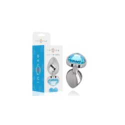 INTENSE - PLUG ANALE IN METALLO ALLUMINIO CUORE BLU TAGLIA L