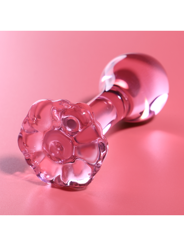 NEBULA SERIES BY IBIZA - MODELLO 2 PLUG ANALE VETRO BOROSILICATO ROSA 11 CM -O- 3