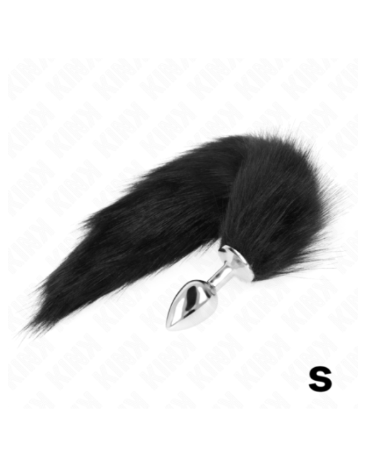 KINK - PLUG ANALE TAGLIA S 7 X 3 CM CON CODA SINTETICA 40 CM NERO