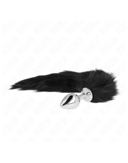 KINK - PLUG ANALE MISURA M 8 X 3,5 CM CON CODA SINTETICA 40 CM NERO