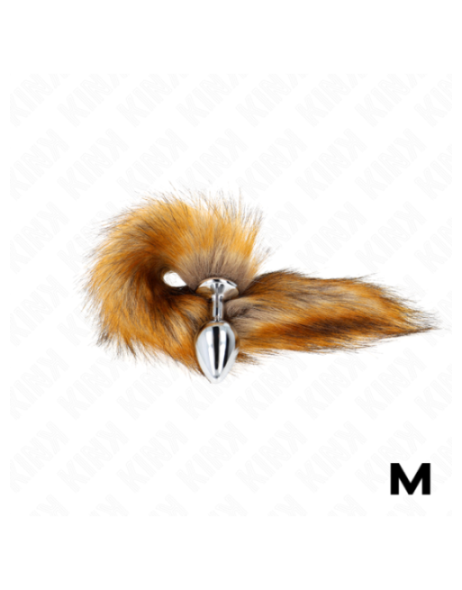 KINK - PLUG ANALE MISURA M 8 X 3,5 CM CON CODA SINTETICA 40 CM MARRONE