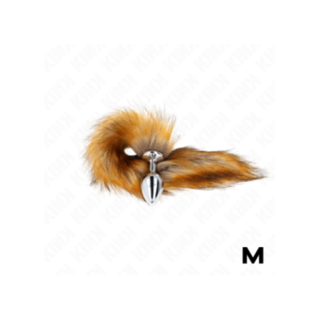 KINK - PLUG ANALE MISURA M 8 X 3,5 CM CON CODA SINTETICA 40 CM MARRONE