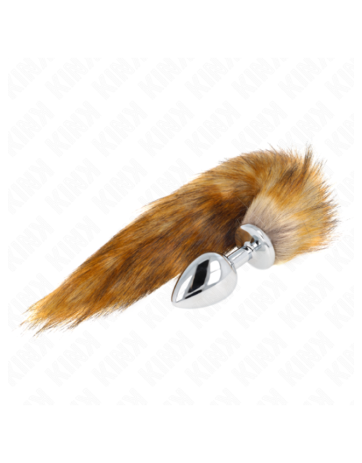 KINK - PLUG ANALE MISURA L 10 X 4 CM CON CODA SINTETICA 40 CM MARRONE