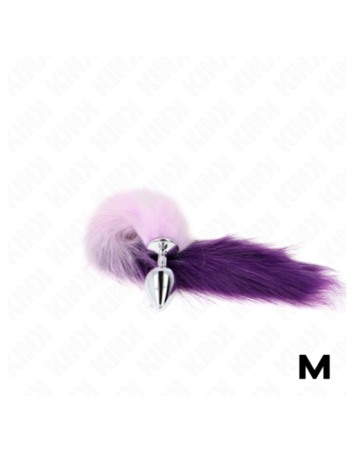 KINK - PLUG ANALE MISURA M 8 X 3,5 CM CON CODA SINTETICA 40 CM VIOLA