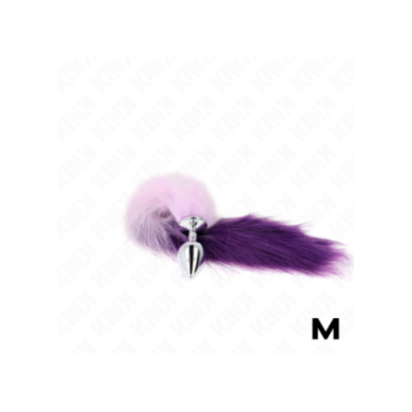 KINK - PLUG ANALE MISURA M 8 X 3,5 CM CON CODA SINTETICA 40 CM VIOLA