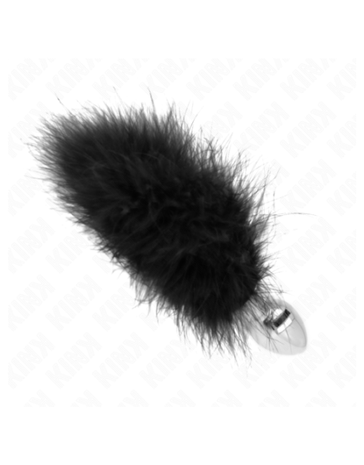 KINK - PLUG ANALE IN ACCIAIO INOSSIDABILE 11 x 7 CM CON PIUMA 11 CM