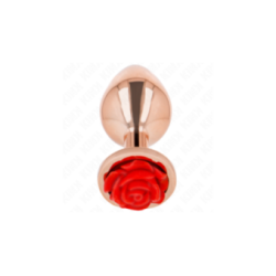 KINK - PLUG ANALE IN ORO ROSA CON ROSA ROSSA M