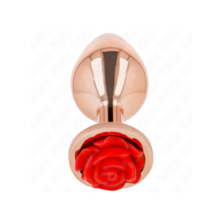 KINK - PLUG ANALE IN ORO ROSA CON ROSA ROSSA M