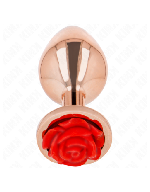 KINK - PLUG ANALE IN ORO ROSA CON ROSA ROSSA S